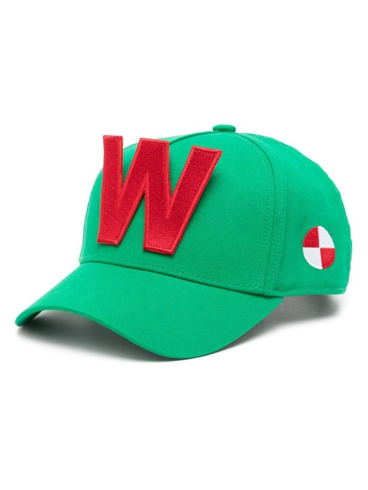 Walter Van Beirendonck Fern appliqué cotton cap - Green Cover