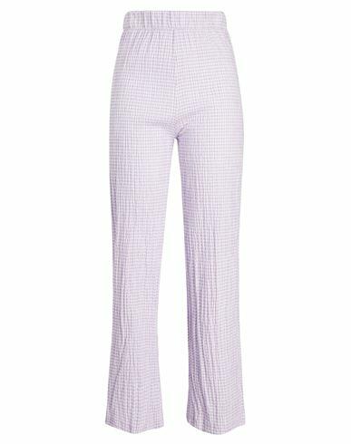 8 By Yoox Pantalone Vichy Woman Pants Lilac Cotton, Wool, Polyamide, Elastane Cover