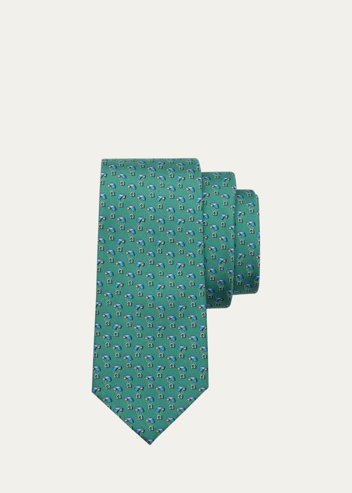 Ferragamo Men's Gancini Parachute Silk Tie Cover