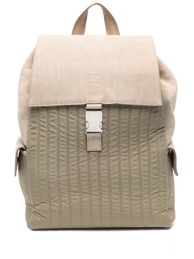 Eleventy leather backpack - Neutrals Cover