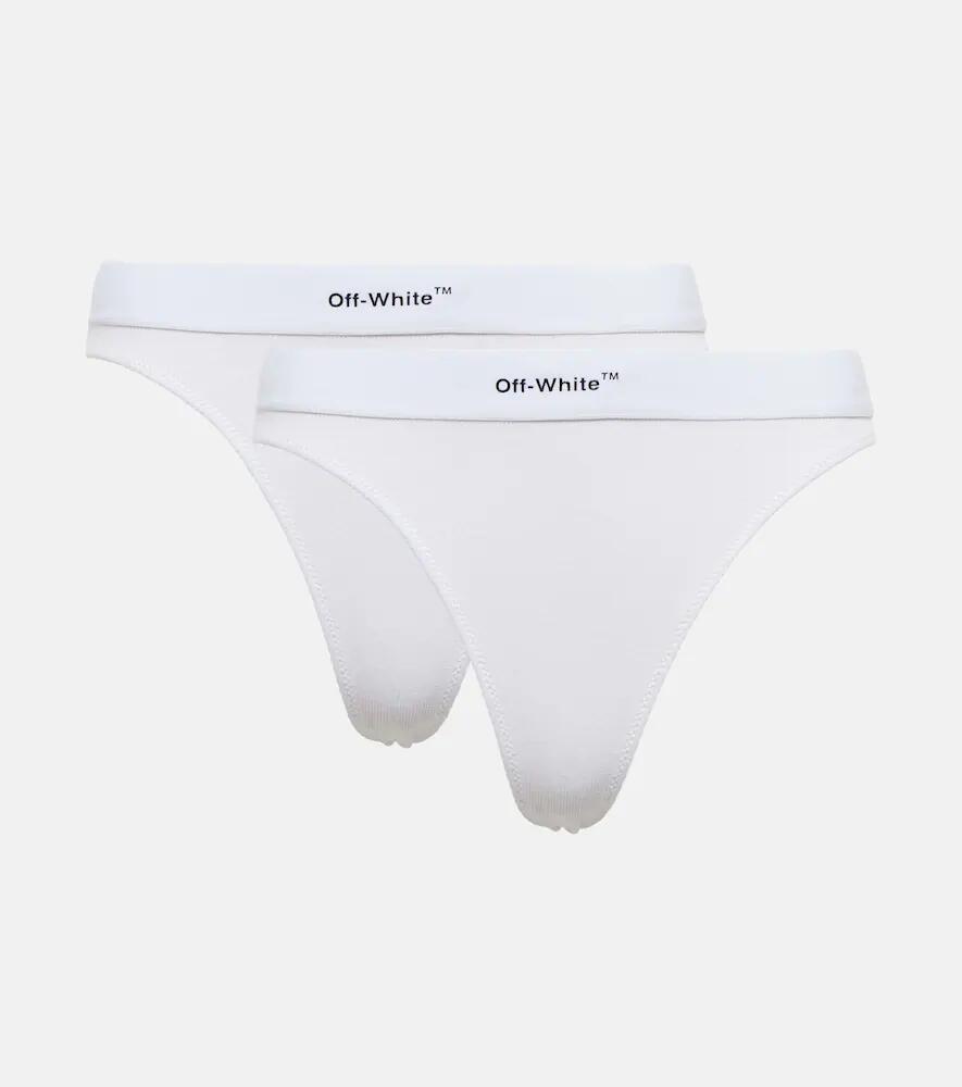 Off-White Set of 2 logo cotton thongs Cover