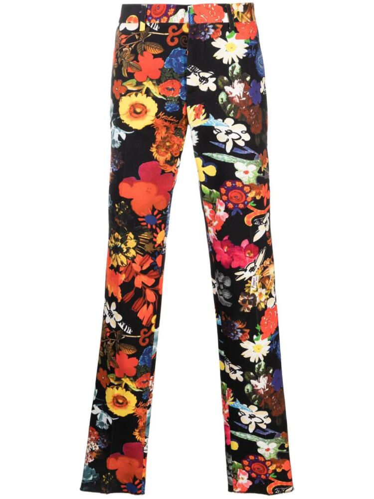 Moschino floral-print tapered trousers - Black Cover