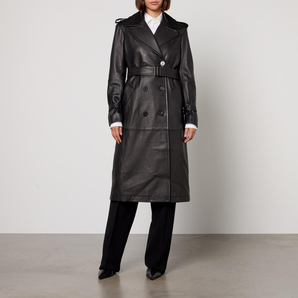 Max Mara Studio Magiaro Nappa Leather Trench Coat Cover