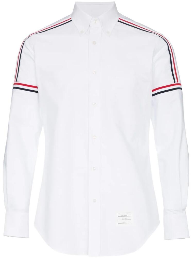 Thom Browne seamed elastic stripe Oxford shirt - White Cover