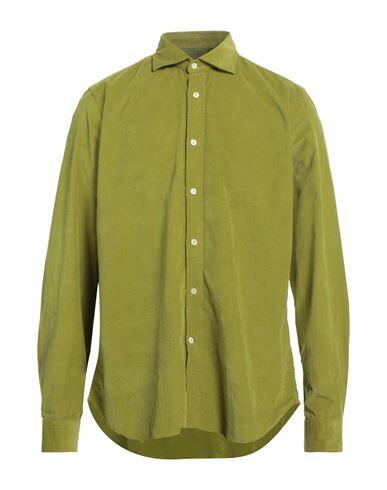 Tintoria Mattei 954 Man Shirt Acid green Size 16 ½ Cotton, Elastane Cover