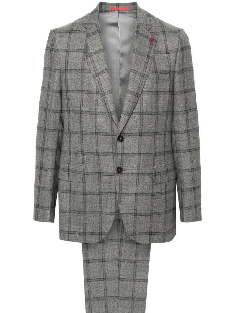 Isaia plaid-check single-breasted suit - Grey Cover