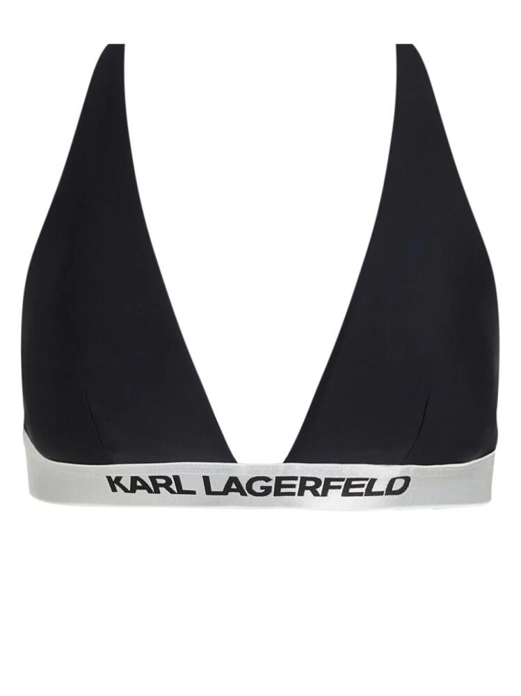 Karl Lagerfeld logo-underband triangle bikini top - Black Cover