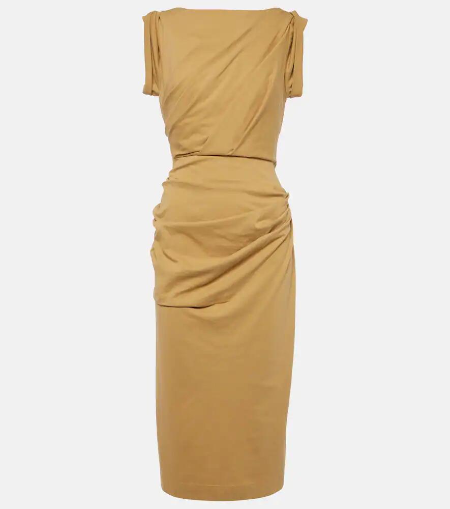 Dries Van Noten Gathered cotton jersey midi dress Cover