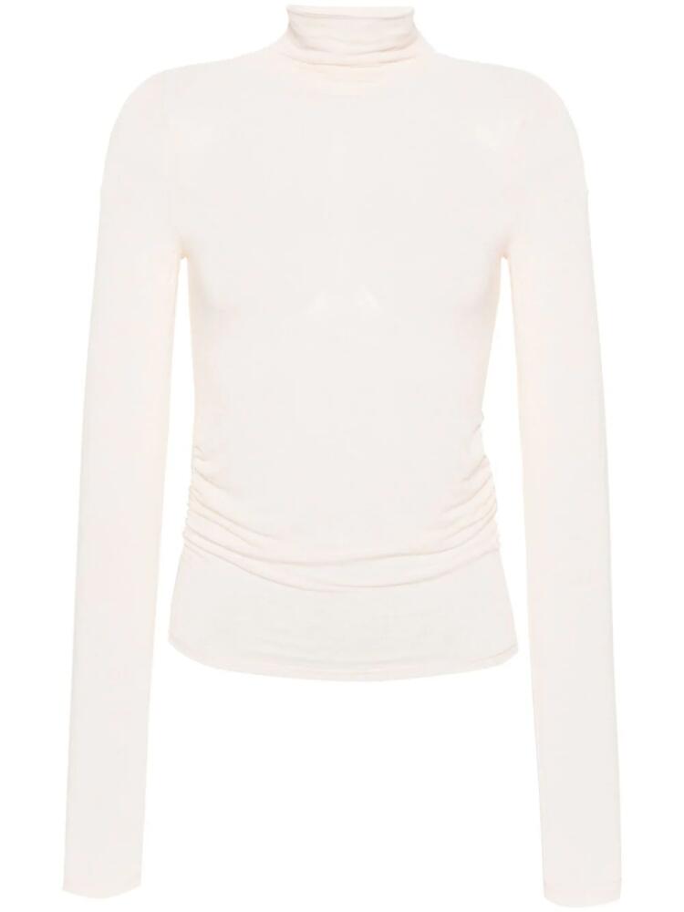 Patrizia Pepe ruched mock-neck T-shirt - Neutrals Cover