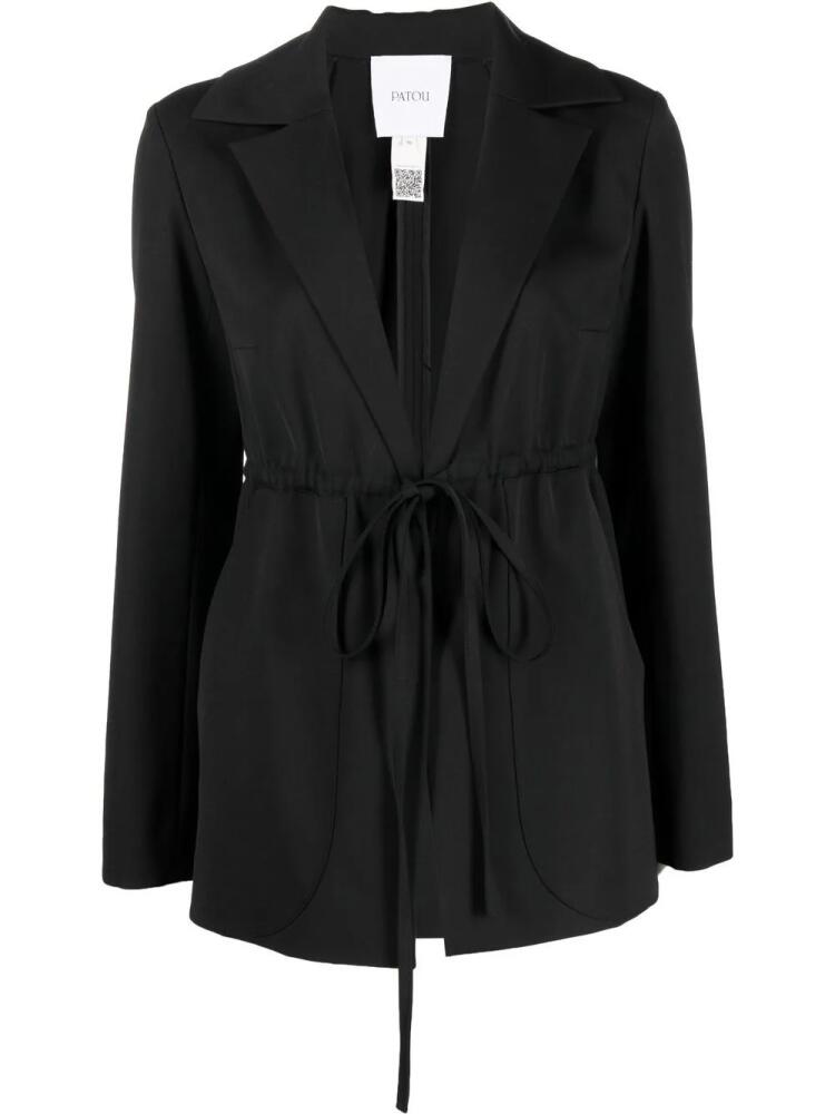 Patou tie-waist tailored-cut blazer - Black Cover