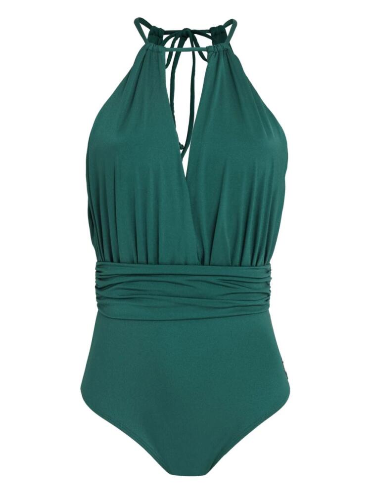 Brigitte halterneck maio swimsuit - Green Cover