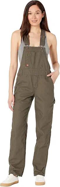 Dickies Relaxed Bib Overalls (Rinsed Moss Green) Women's Overalls One Piece Cover