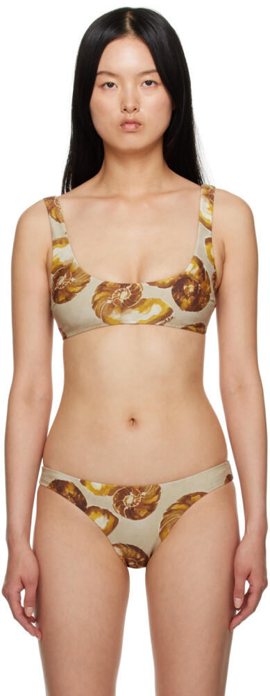 Nanushka Khaki Malti Bikini Top Cover