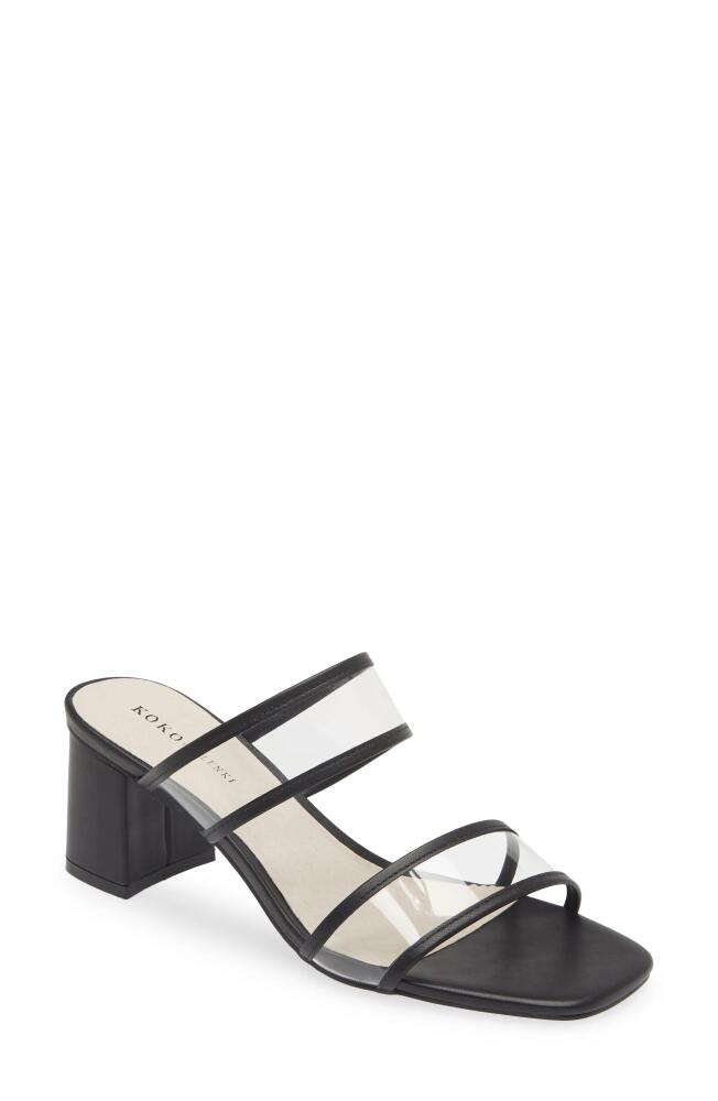 KOKO + PALENKI Ghost Slide Sandal in Black Leather Cover