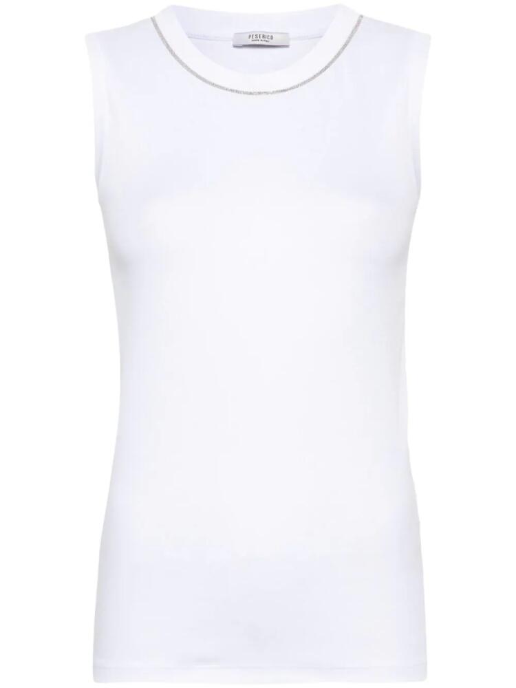 Peserico crystal-embellished tank top - White Cover