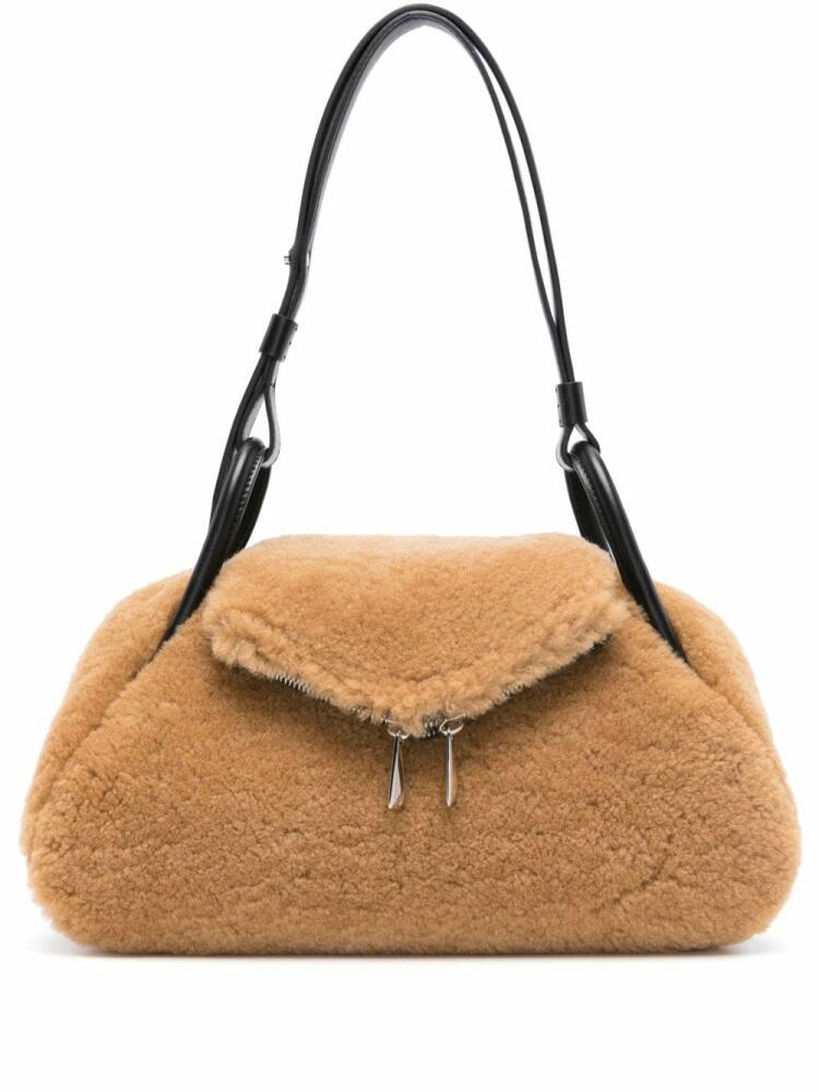 Amina Muaddi Gemini shearling shoulder bag - Neutrals Cover