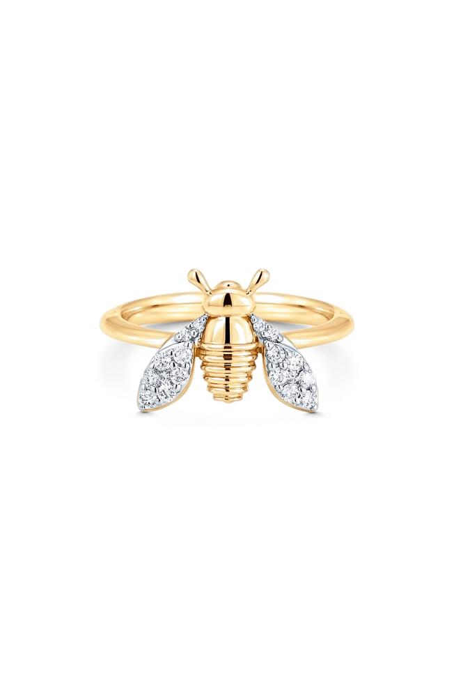 Sara Weinstock Queen Bee Diamond Pinky Ring in Yellow Gold Cover