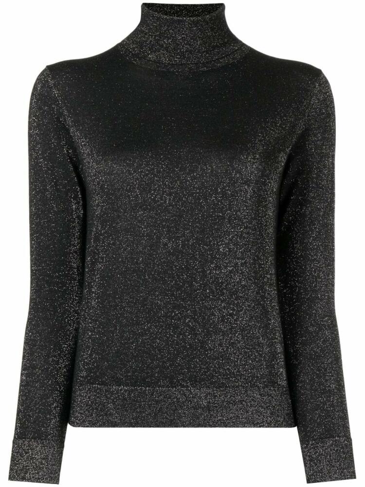 N.Peal metallic-thread rollneck jumper - Black Cover