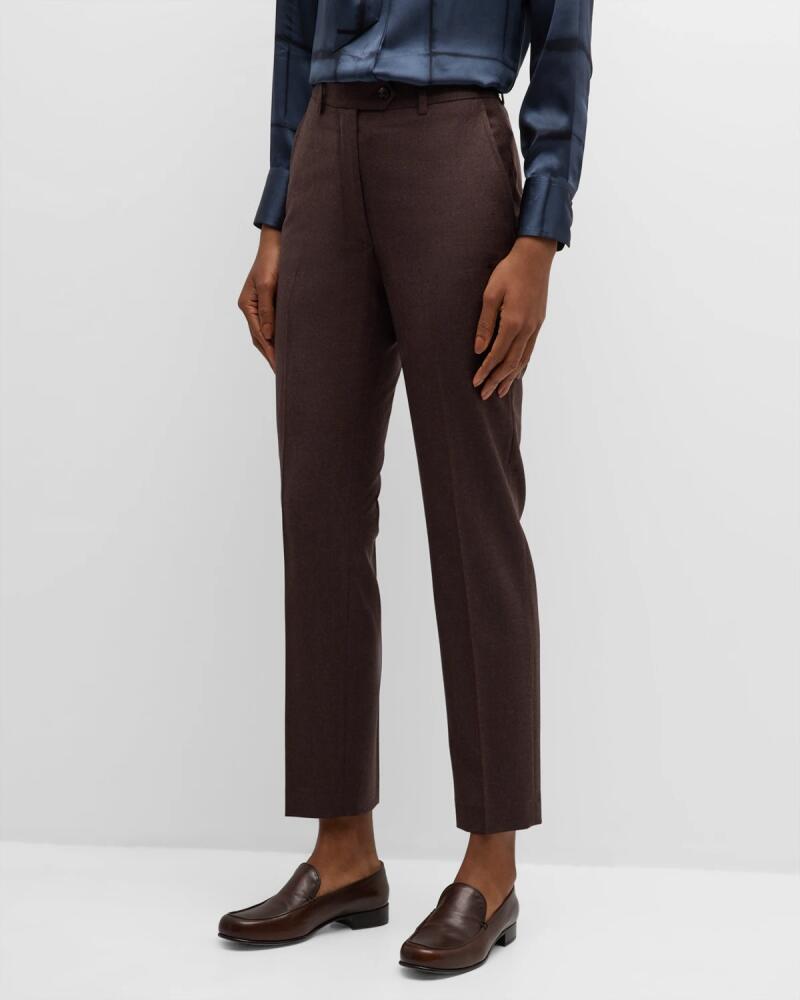 Kiton Mid-Rise Straight-Leg Crop Wool Pants Cover