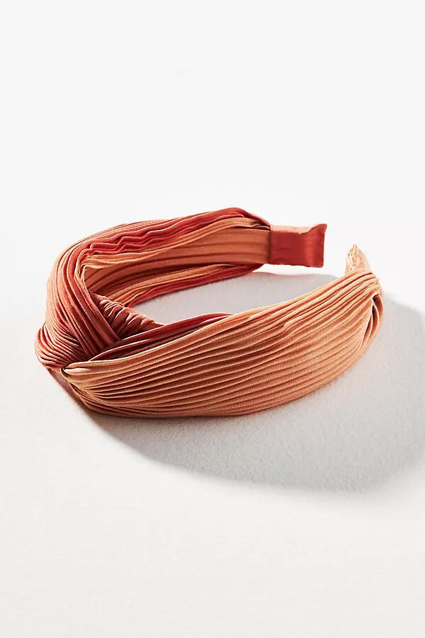 By Anthropologie Two-Tone Pleated Twist Headband Cover