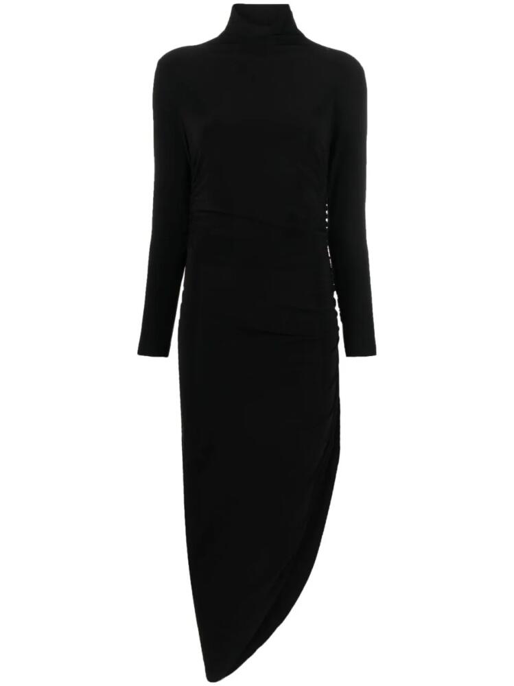 Norma Kamali halterneck draped-detail dress - Black Cover