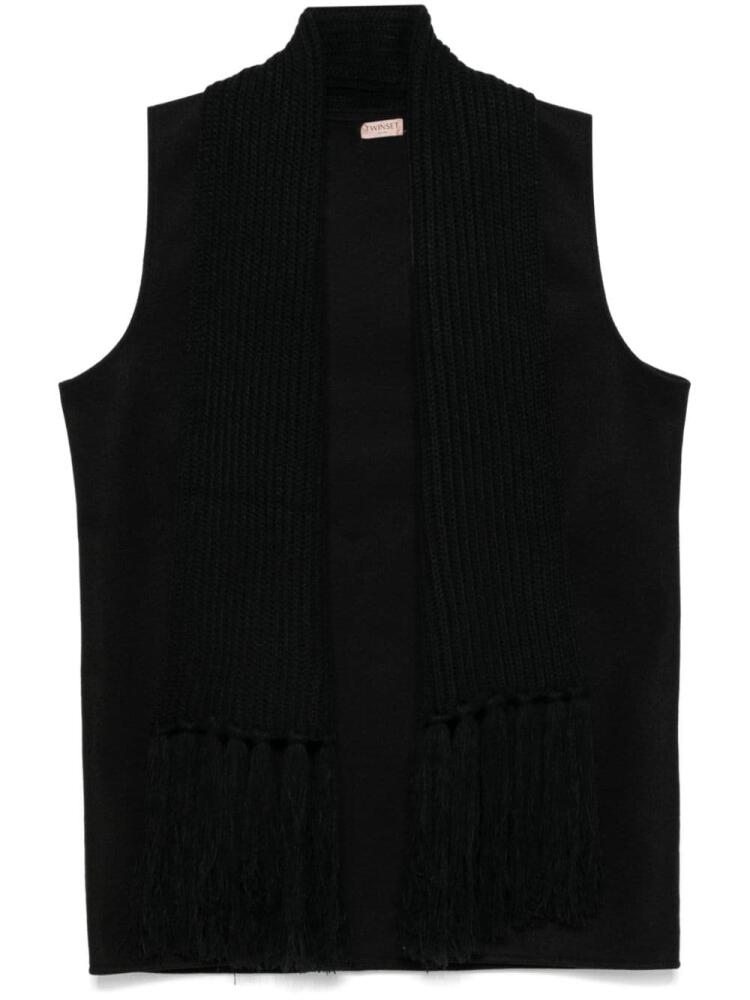 TWINSET attached-scarf gilet - Black Cover