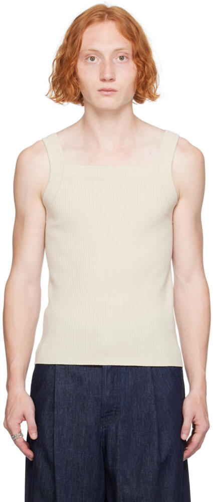 Dries Van Noten Off-White Square Neck Tank Top Cover