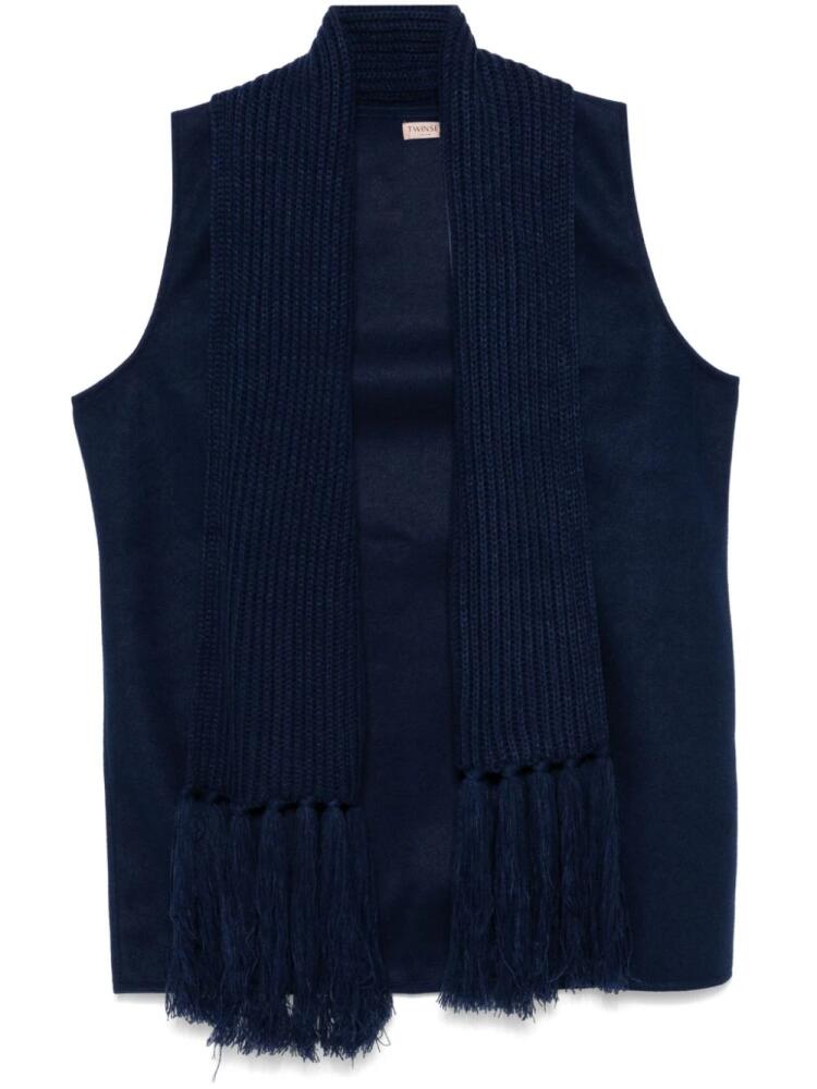 TWINSET attached-scarf gilet - Blue Cover