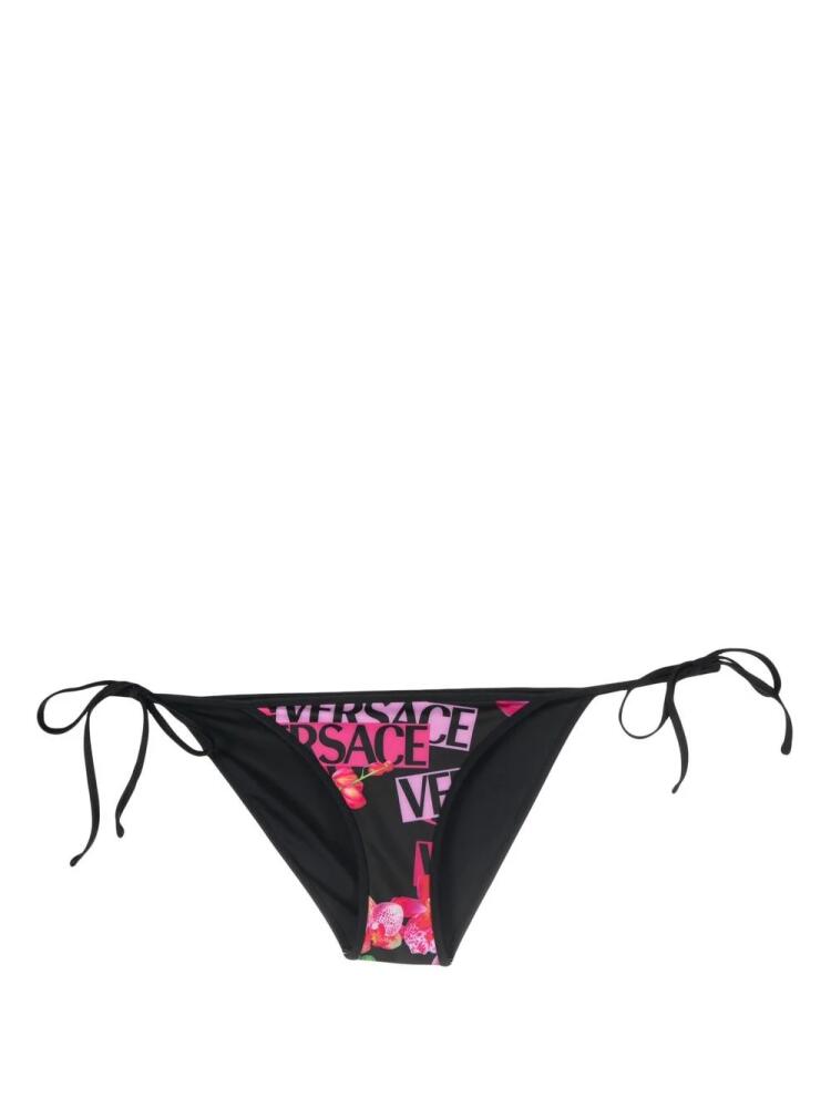 Versace floral-print bikini bottoms - Black Cover