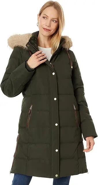 Lauren Ralph Lauren Heritage Puffer W Ff Trim Hood 35 (Litchfield Loden) Women's Coat Cover