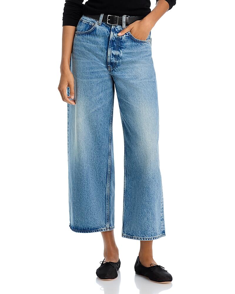 Anine Bing Rick High Rise Ankle Wide Leg Jeans in Alto Blue Cover