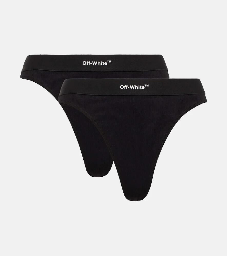 Off-White Set of 2 logo cotton thongs Cover