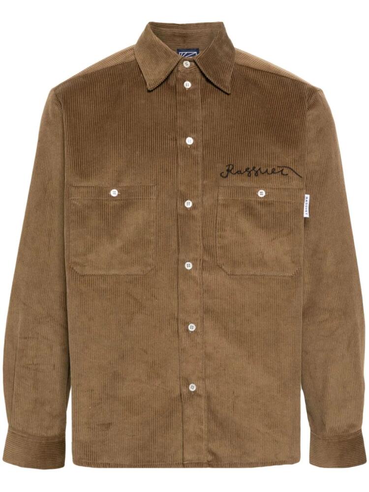 RASSVET Lady Luck logo-embroidered corduroy shirt - Neutrals Cover