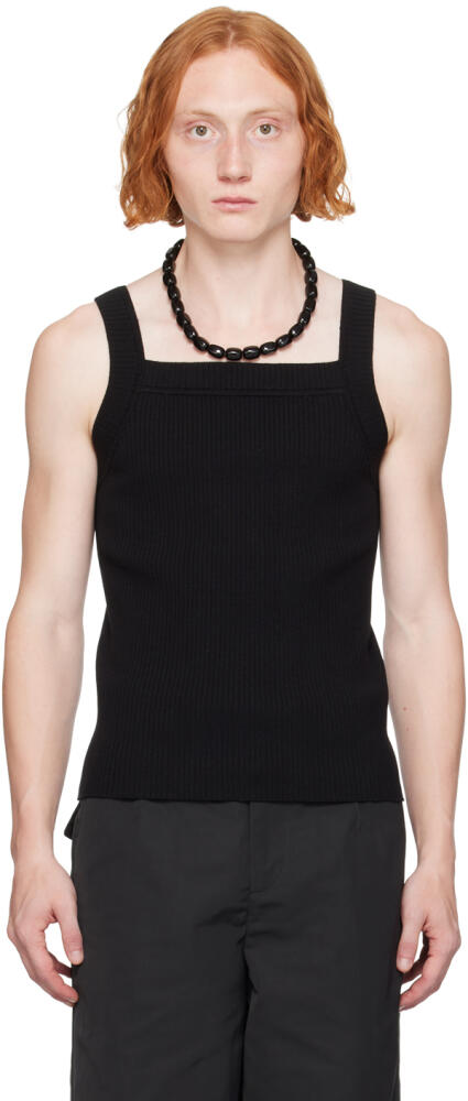 Dries Van Noten Black Square Neck Tank Top Cover