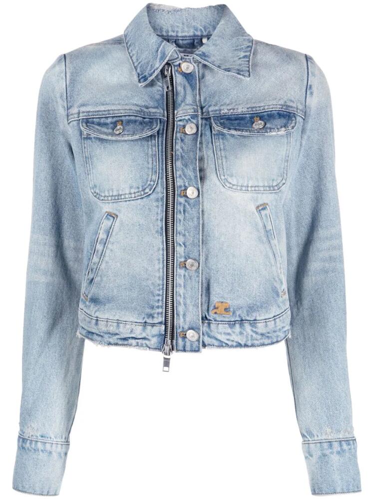 Courrèges zip-up denim jacket - Blue Cover