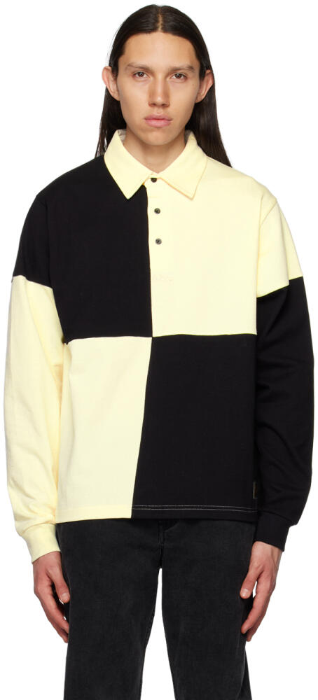 Advisory Board Crystals Black & Off-White Colorblock Polo Cover