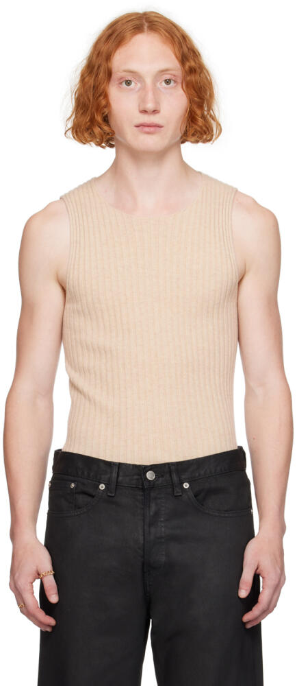 Dries Van Noten Beige Cashmere Tank Top Cover