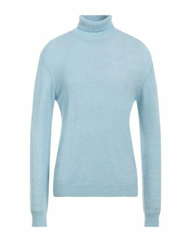 Bomboogie Man Turtleneck Light blue Nylon, Wool Cover