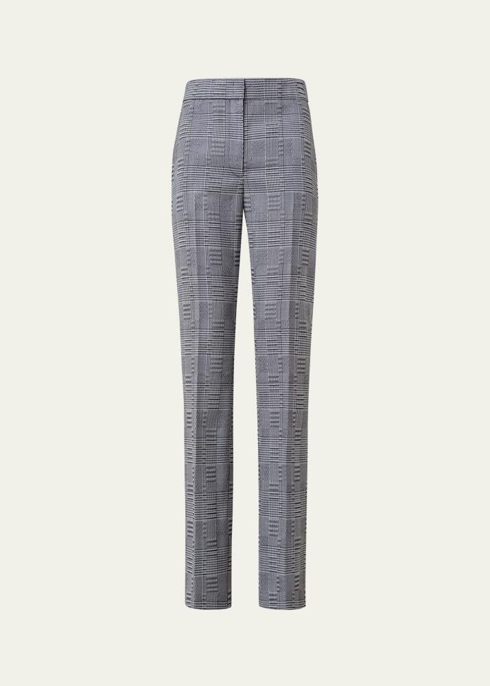 Akris punto Chio Blurred Glencheck Wool Straight-Leg Pants Cover