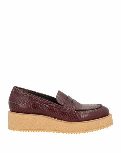 Del Carlo Woman Loafers Burgundy Leather Cover