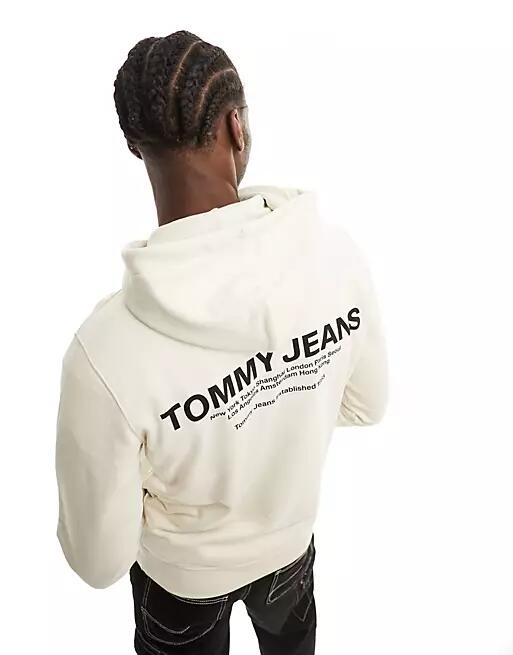 Tommy Jeans regular entry graphic hoodie in beige-Neutral Cover