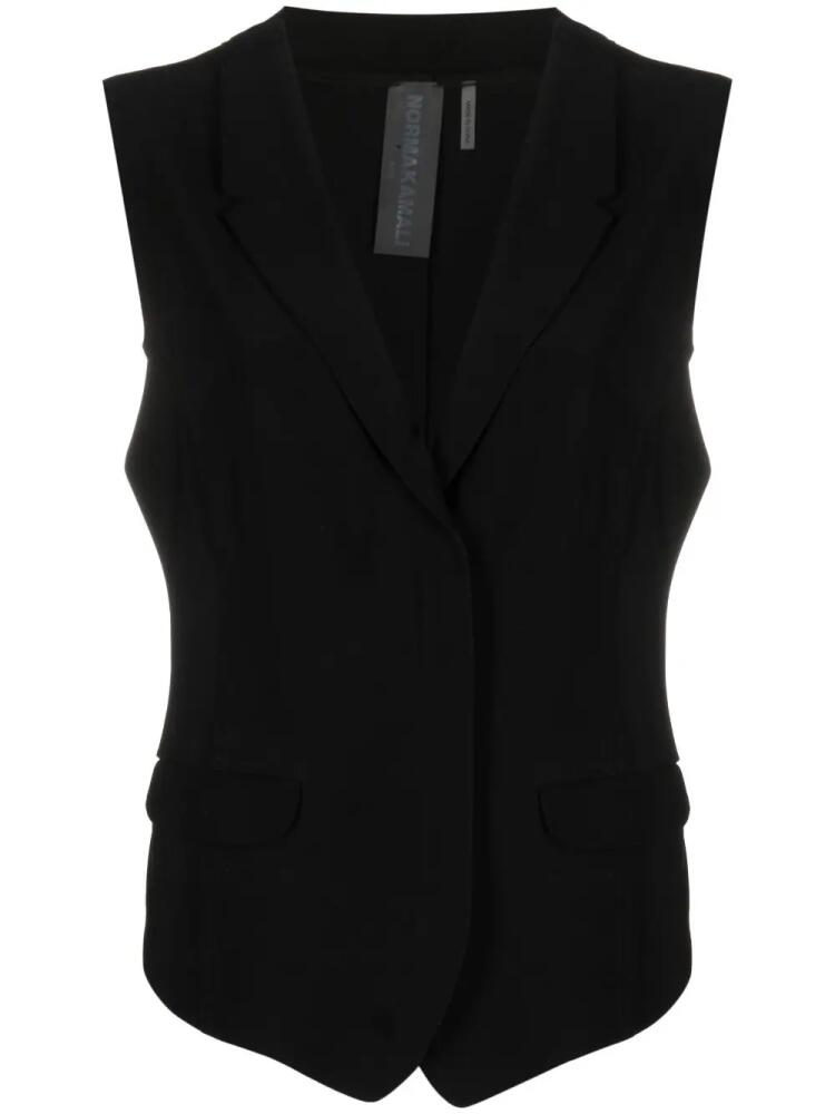 Norma Kamali notched-lapel vest - Black Cover