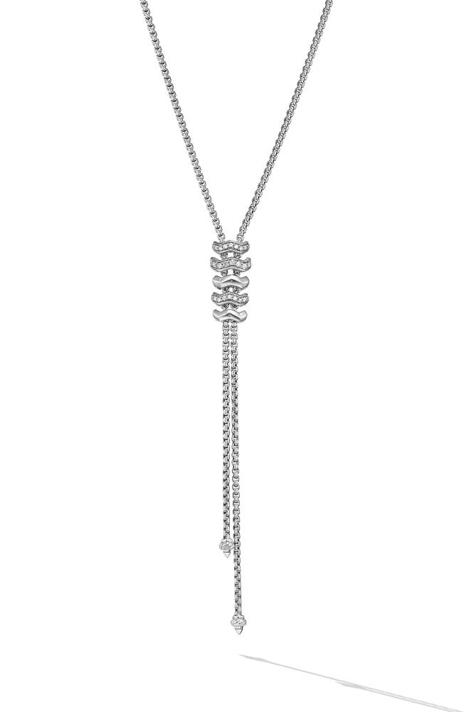 David Yurman Stax Zig Zag Y Necklace with Diamonds in Sterling Silver Cover