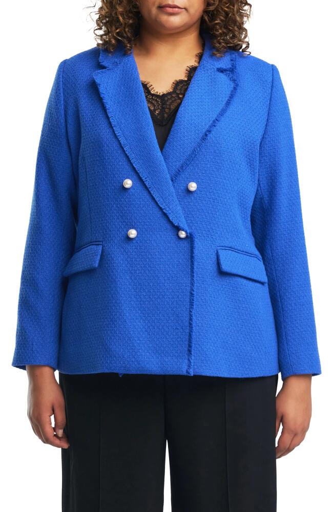 Estelle Courtney Bouclé Tweed Blazer in Blue Cover