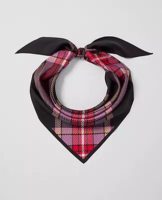 Ann Taylor Plaid Triangle Silk Scarf Cover