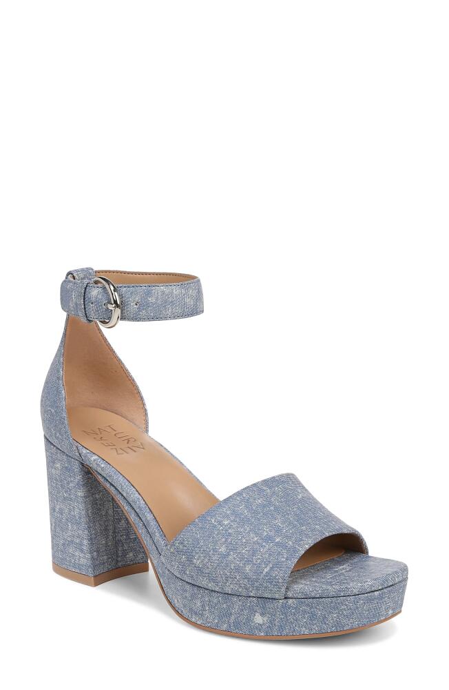 Naturalizer Pearlyn Ankle Strap Platform Sandal in Clear Sky Blue Suede Cover