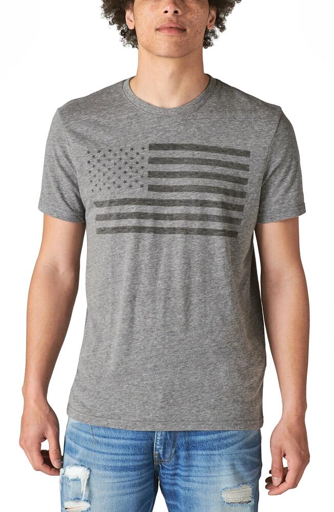 Lucky Brand US Flag Graphic Tee in Grey Cover