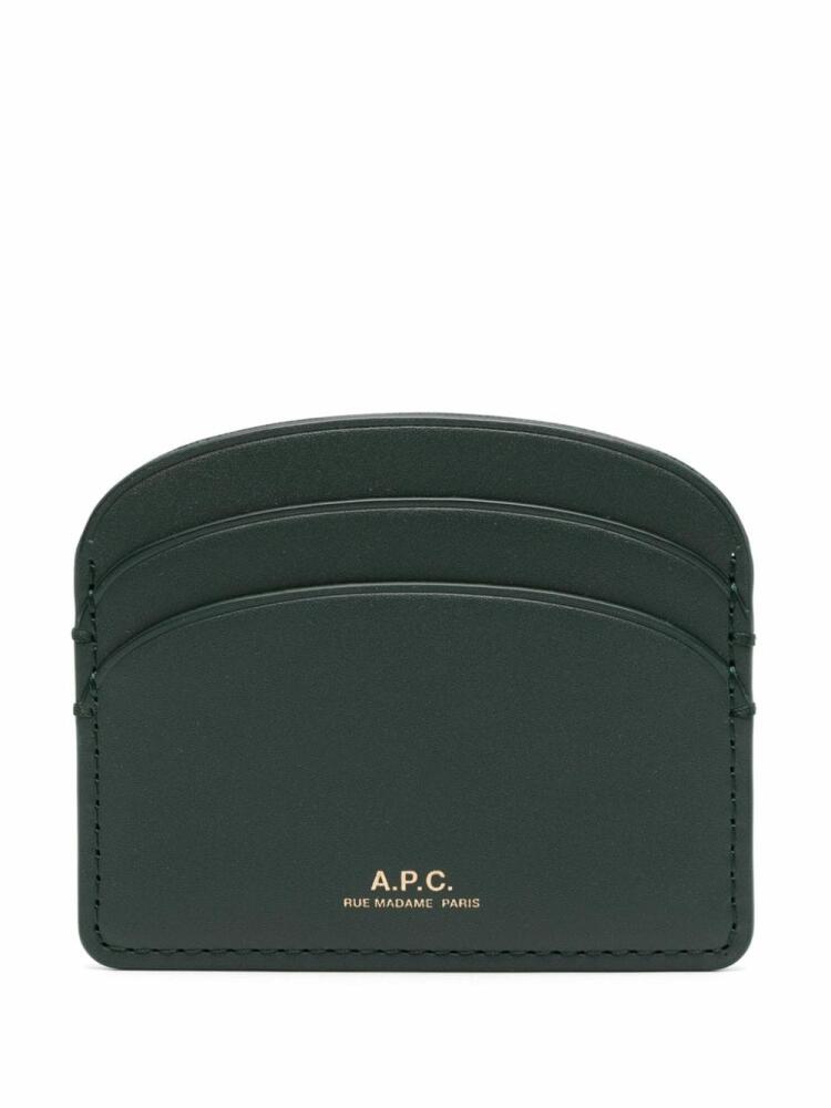 A.P.C. logo-stamp card holder - Green Cover