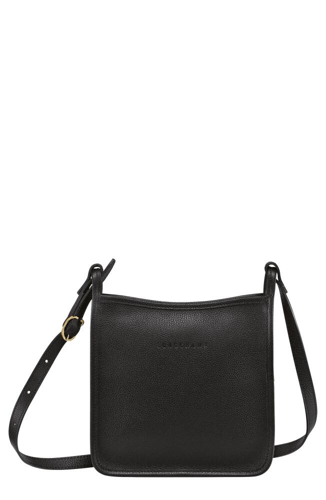 Longchamp Small Le Foulonné Leather Crossbody Bag in Black Cover