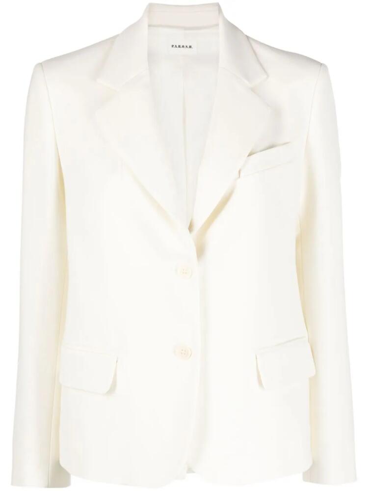 P.A.R.O.S.H. single-breasted notched-lapel blazer - White Cover